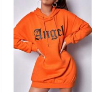 Graphic hoodie sweatshirt dress